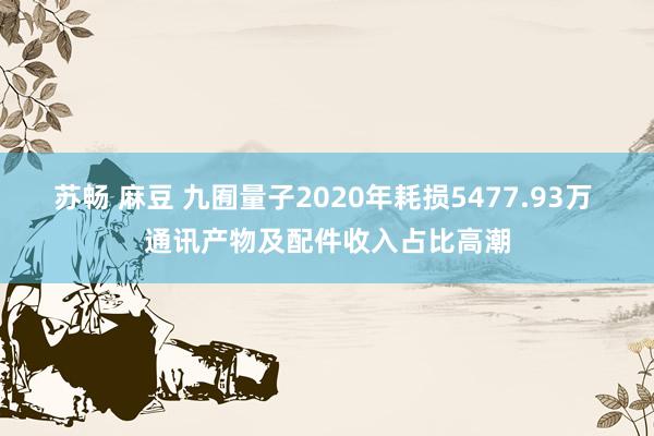 苏畅 麻豆 九囿量子2020年耗损5477.93万 通讯产物及配件收入占比高潮