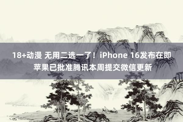 18+动漫 无用二选一了！iPhone 16发布在即 苹果已批准腾讯本周提交微信更新