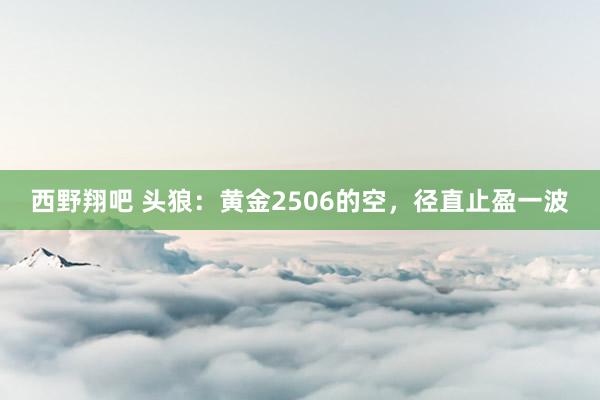 西野翔吧 头狼：黄金2506的空，径直止盈一波