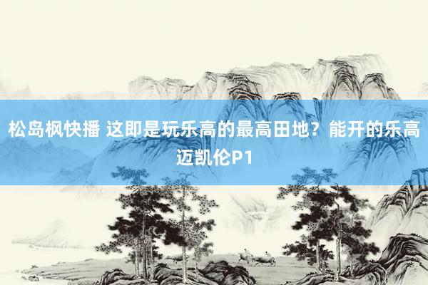 松岛枫快播 这即是玩乐高的最高田地？能开的乐高迈凯伦P1