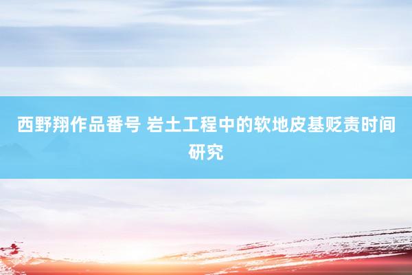 西野翔作品番号 岩土工程中的软地皮基贬责时间研究