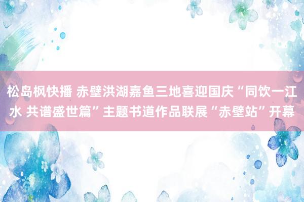 松岛枫快播 赤壁洪湖嘉鱼三地喜迎国庆“同饮一江水 共谱盛世篇”主题书道作品联展“赤壁站”开幕