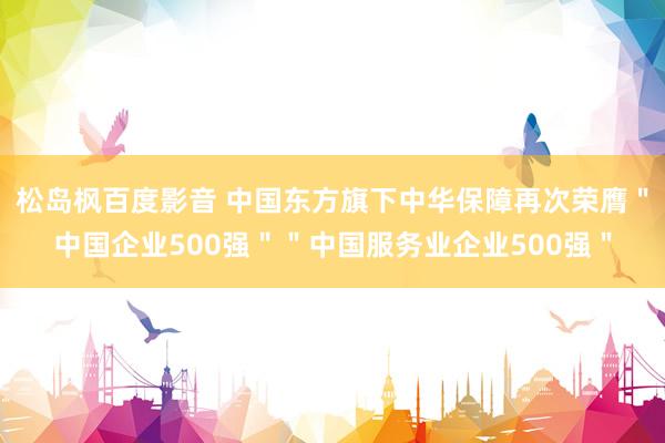 松岛枫百度影音 中国东方旗下中华保障再次荣膺＂中国企业500强＂＂中国服务业企业500强＂