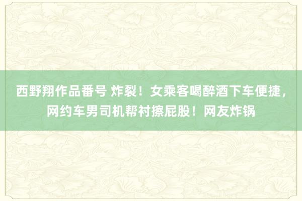 西野翔作品番号 炸裂！女乘客喝醉酒下车便捷，网约车男司机帮衬擦屁股！网友炸锅