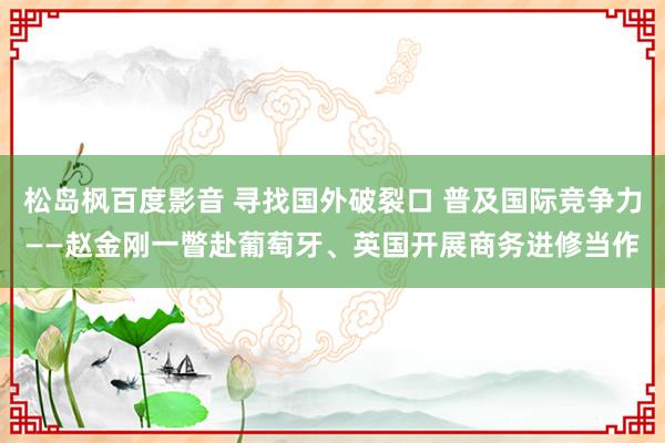 松岛枫百度影音 寻找国外破裂口 普及国际竞争力——赵金刚一瞥赴葡萄牙、英国开展商务进修当作