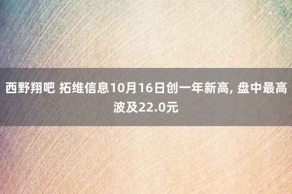 西野翔吧 拓维信息10月16日创一年新高， 盘中最高波及22.0元