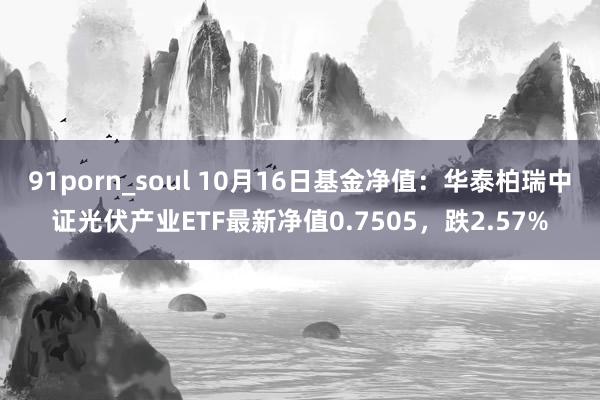 91porn_soul 10月16日基金净值：华泰柏瑞中证光伏产业ETF最新净值0.7505，跌2.57%