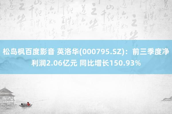 松岛枫百度影音 英洛华(000795.SZ)：前三季度净利润2.06亿元 同比增长150.93%