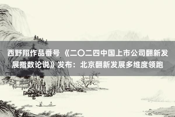 西野翔作品番号 《二〇二四中国上市公司翻新发展指数论说》发布：北京翻新发展多维度领跑