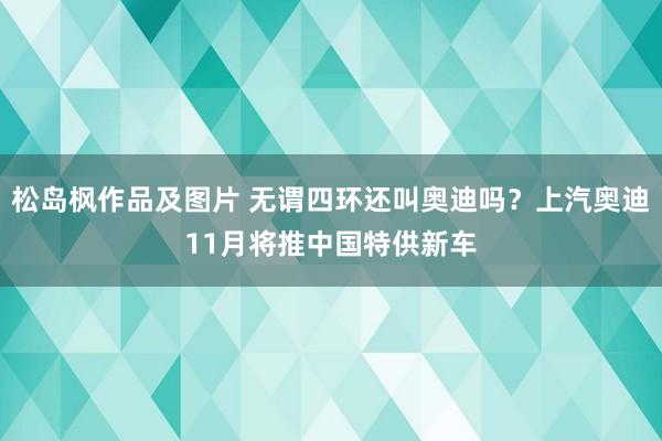 松岛枫作品及图片 无谓四环还叫奥迪吗？上汽奥迪11月将推中国特供新车