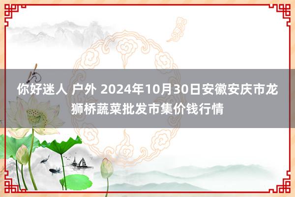 你好迷人 户外 2024年10月30日安徽安庆市龙狮桥蔬菜批发市集价钱行情