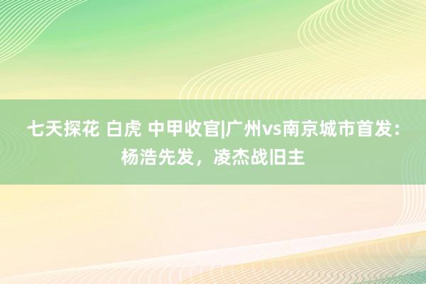 七天探花 白虎 中甲收官|广州vs南京城市首发：杨浩先发，凌杰战旧主