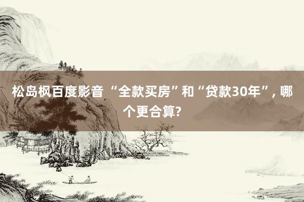 松岛枫百度影音 “全款买房”和“贷款30年”， 哪个更合算?