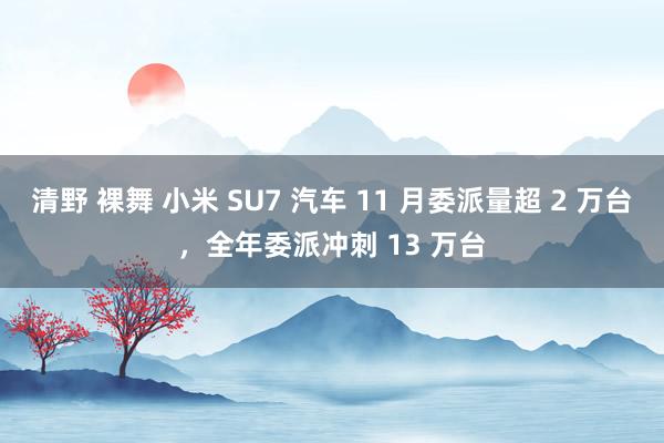 清野 裸舞 小米 SU7 汽车 11 月委派量超 2 万台，全年委派冲刺 13 万台