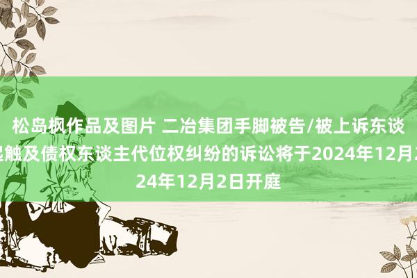 松岛枫作品及图片 二冶集团手脚被告/被上诉东谈主的1起触及债权东谈主代位权纠纷的诉讼将于2024年12月2日开庭