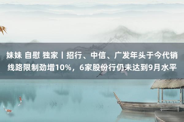 妹妹 自慰 独家丨招行、中信、广发年头于今代销线路限制劲增10%，6家股份行仍未达到9月水平