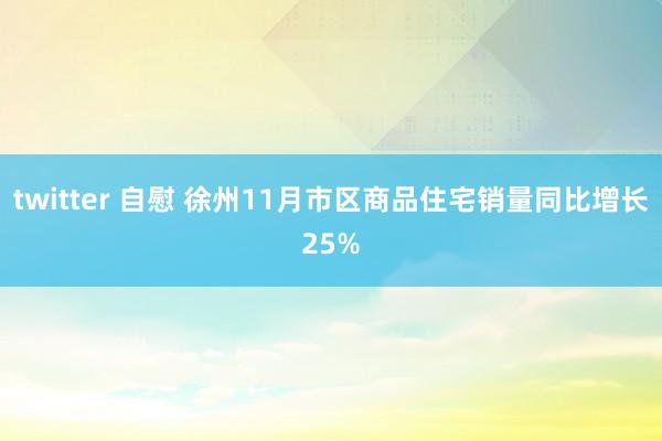 twitter 自慰 徐州11月市区商品住宅销量同比增长25%