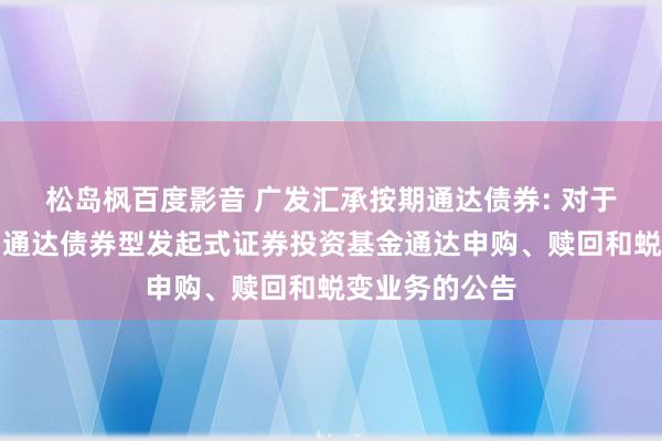 松岛枫百度影音 广发汇承按期通达债券: 对于广发汇承按期通达债券型发起式证券投资基金通达申购、赎回和蜕变业务的公告