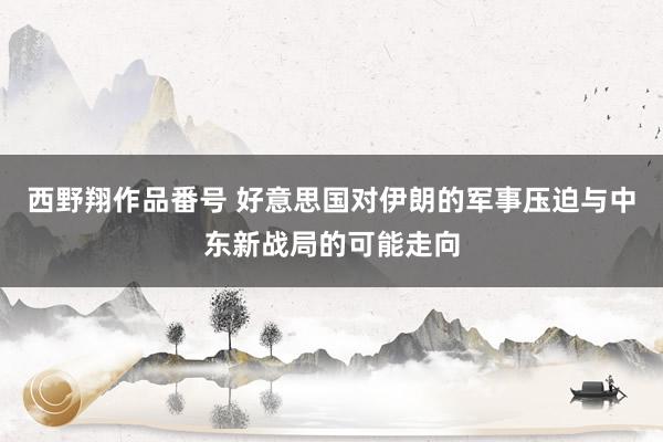 西野翔作品番号 好意思国对伊朗的军事压迫与中东新战局的可能走向