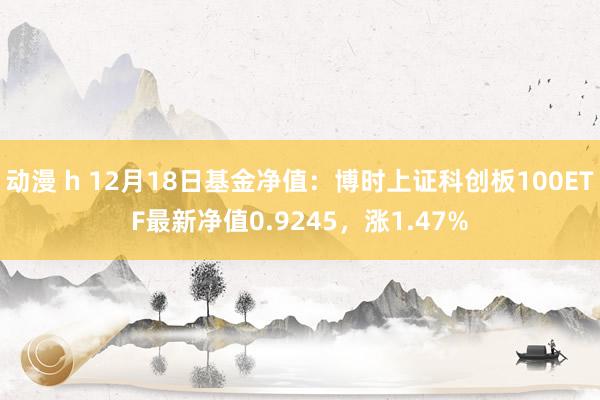 动漫 h 12月18日基金净值：博时上证科创板100ETF最新净值0.9245，涨1.47%