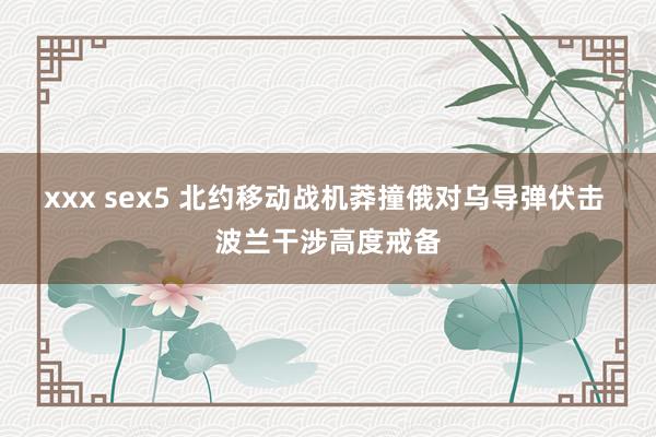 xxx sex5 北约移动战机莽撞俄对乌导弹伏击 波兰干涉高度戒备