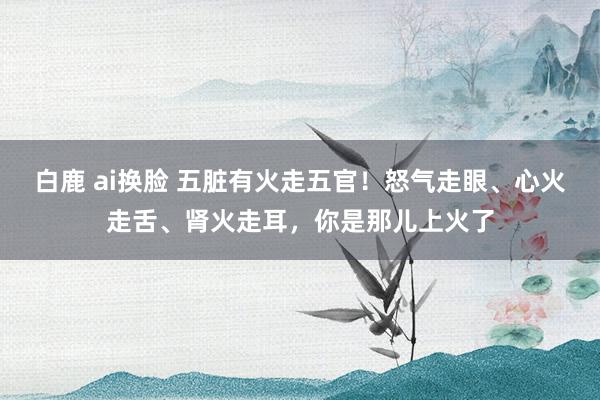 白鹿 ai换脸 五脏有火走五官！怒气走眼、心火走舌、肾火走耳，你是那儿上火了