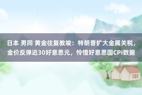 日本 男同 黄金往复教唆：特朗普扩大金属关税，金价反弹近30好意思元，怜惜好意思国CPI数据